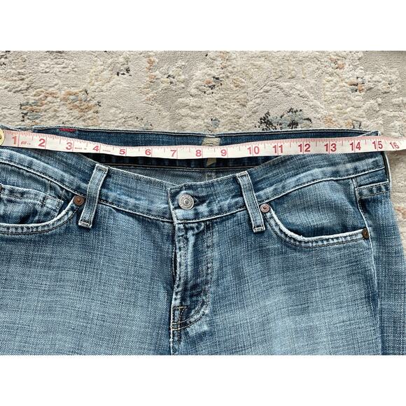 7 For All Mankind Bootcut Jeans Low Rise, Early 2000s, Distressed Hem Size 30 - Picture 12 of 14